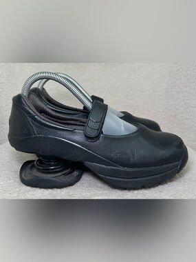 Z-Coil Black Leather Mary Jane Shoes Walking Comfort Orthopedic Spring Heel 7